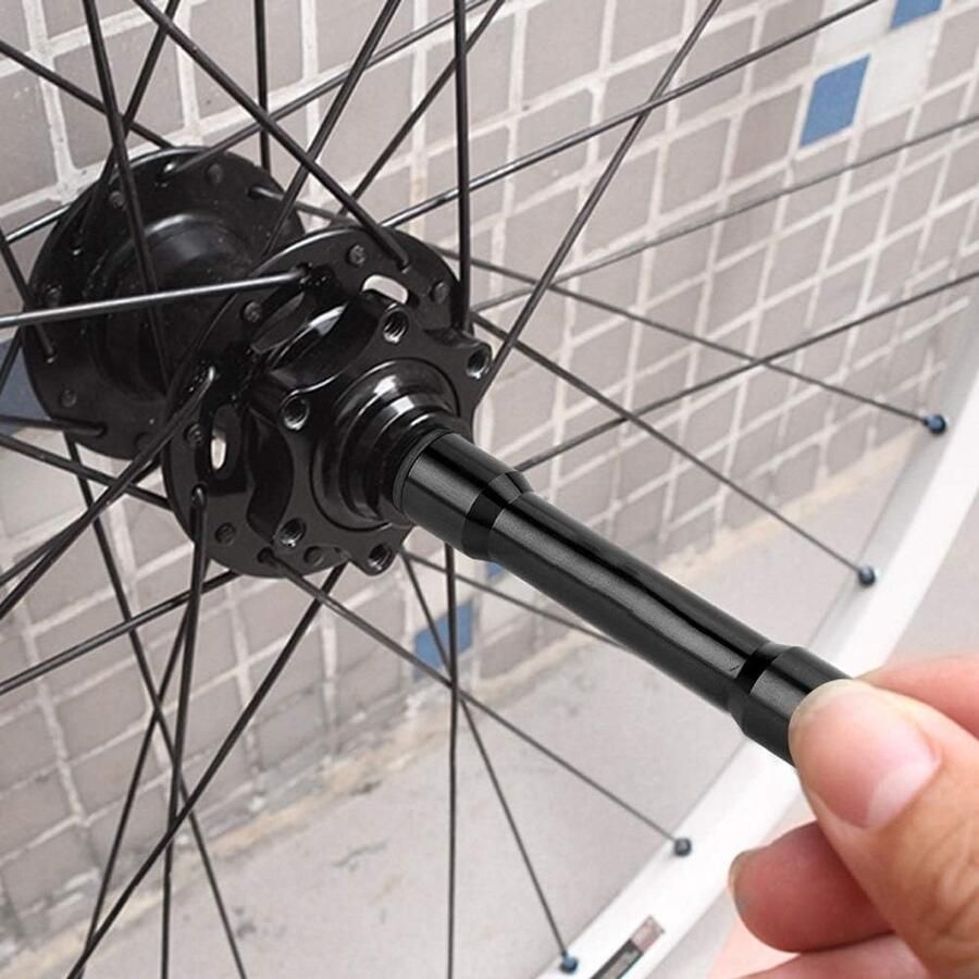 Broco Bicycle thru axle adapter MTB 12mm to 9mm bicycle Thru Axle hub adapter 12mm 9mm quick release black ShopVlot - Foto 2