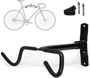 Charles Daily Muurbevestiging voor opvouwbare fiets Ruimtebesparend Garage en thuis Framebescherming Core Zwart