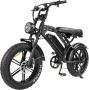 Comfort Inz V20 PRO Fatbike 250W 15Ah Hydraulische Rem Met Achterzitje en Voetsteuntjes GSM houder Kettingslot- Zwart - Thumbnail 1