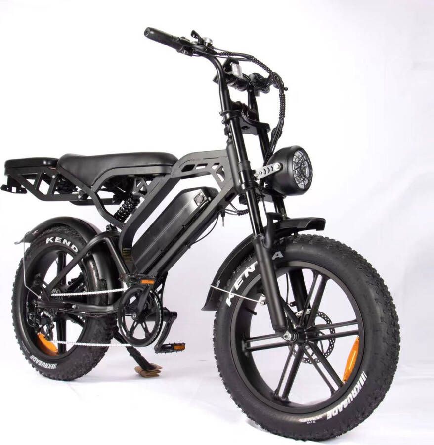 Comfort Inz V20 PRO Fatbike E Bike 250W 15Ah Hydraulische Remmen Model Met Voetsteuntjes Bagagerek Zwart
