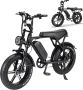 Comfort Inz V8 5.5 Hydraulische rem model Fatbike Elektrische Fiets E Bike 250W 15Ah Zwart Incl. Achterzitje + GPS Tracker - Thumbnail 3