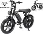 Comfort Inz V8 5.5 Hydraulische rem model Fatbike Elektrische Fiets E Bike 250W 15Ah Zwart Incl. Achterzitje + GPS Tracker - Thumbnail 2