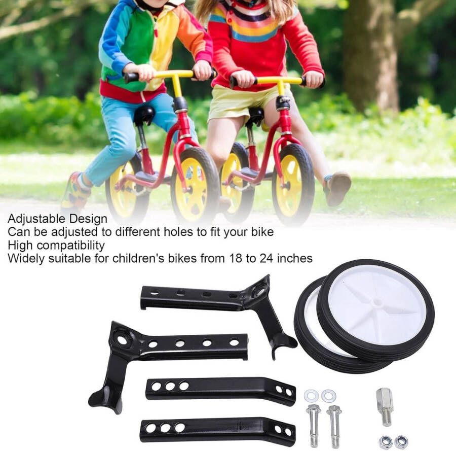 Content Kid Fiets Training Wielen Set Verstelbare Rijsteun Wiel Beginner Hulpwiel 18 24in Kinderfiets