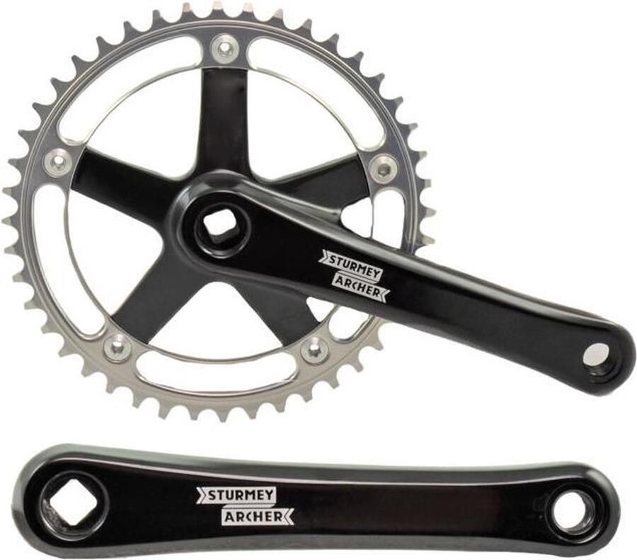 Crankstel 44-T Fixie Zwart-Anodised