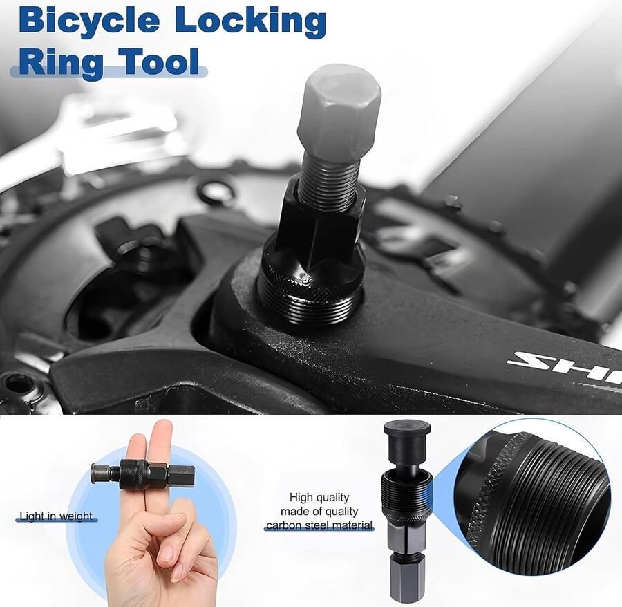 Crankverwijderaar voor Fietsen Zwart Aluminium Crank Puller voor E-Bike Onderhoud en Reparatie van Fietsonderdelen