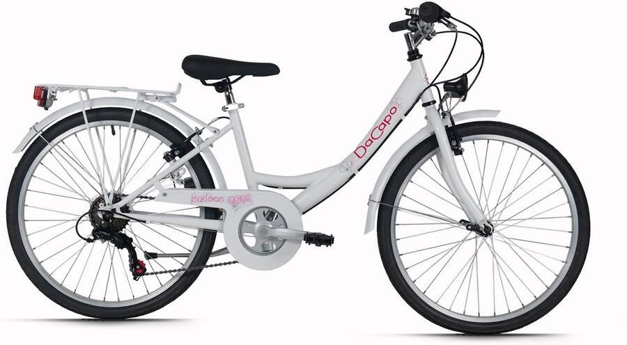 DaCapo kinderfiets 24'' Balloon wit 6 versnellingen rechts 36 cm