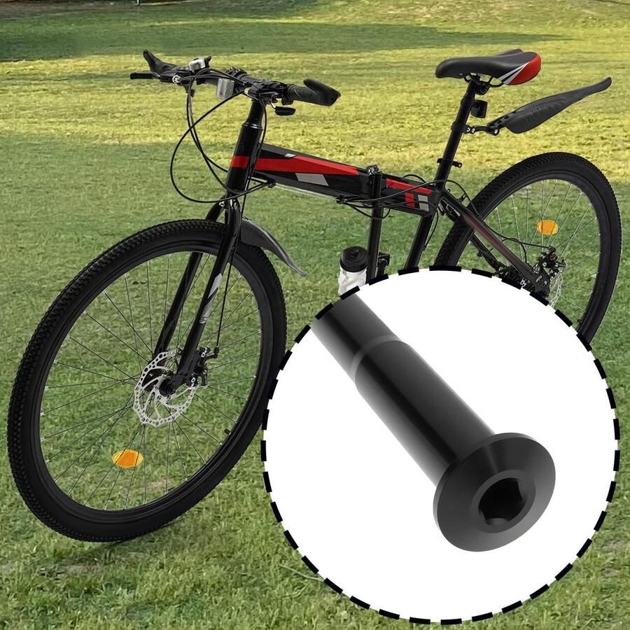 Dailygoods- Achteras Lichtgewicht Aluminium M12x1.5 Schroefdraad Lengte 175mm Corrosiebestendig Geschikt voor MTB Racefietsen Verbeterde Stabiliteit Steekas - Foto 1