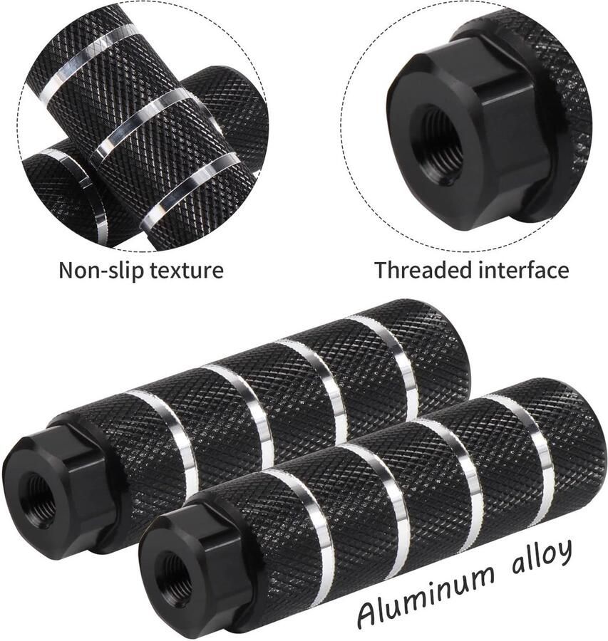 Dailygoods- BMX Pegs Antislip 2 Stuks Aluminium 9 mm 3 8 Inch 26 Tanden 10 x 2.8 cm Lichtgewicht Fietssteunen - Foto 2