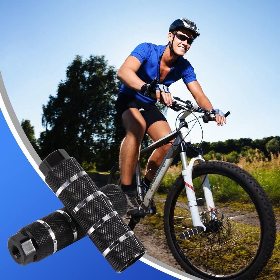 MTTs- BMX Pegs Antislip 2 Stuks Aluminium 9 mm 3 8 Inch 26 Tanden 10 x 2.8 cm Lichtgewicht Fietssteunen