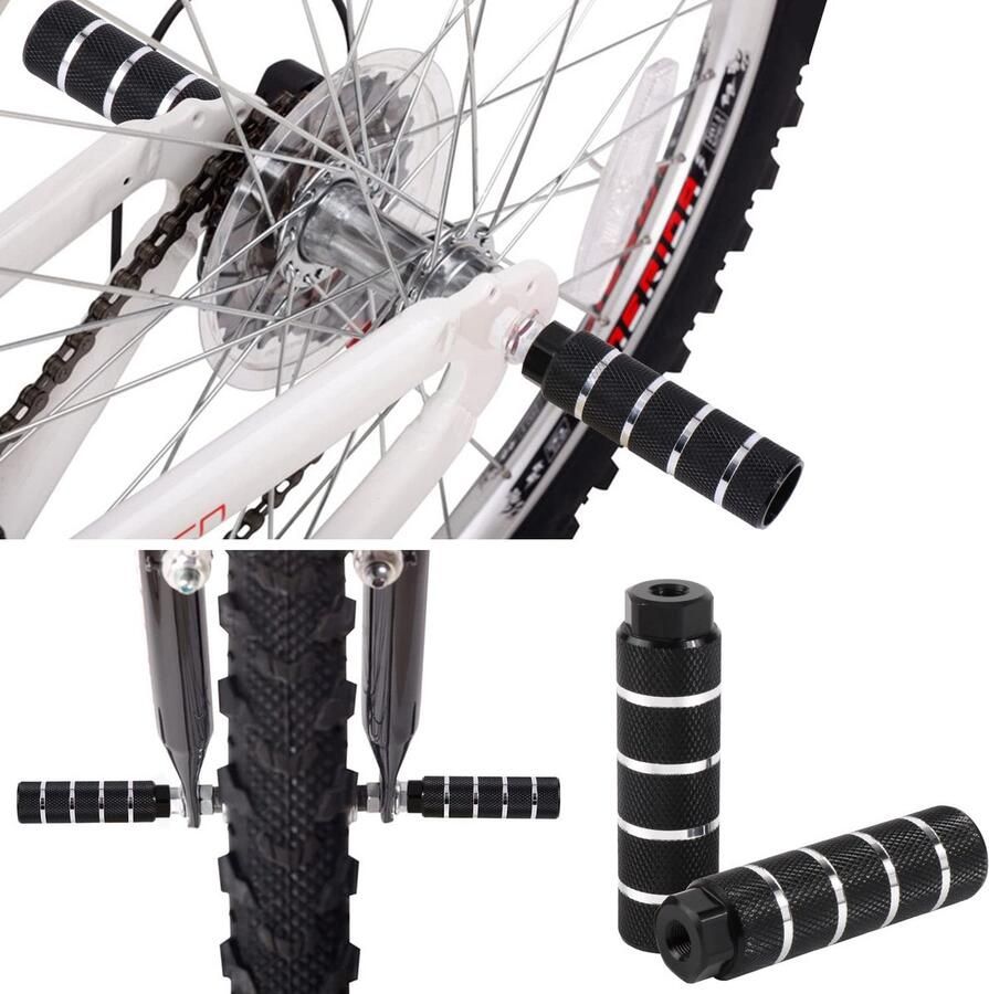 Dailygoods- BMX Pegs Antislip 2 Stuks Aluminium 9 mm 3 8 Inch 26 Tanden 10 x 2.8 cm Lichtgewicht Fietssteunen