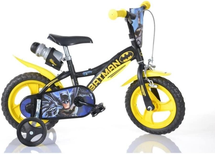 Dailygoods- Fiets 12 Inch Batman Thema Lichtgewicht Stalen Frame Veiligheid Duurzaam Voor Kinderen Vanaf 3 Jaar Kinderfiets