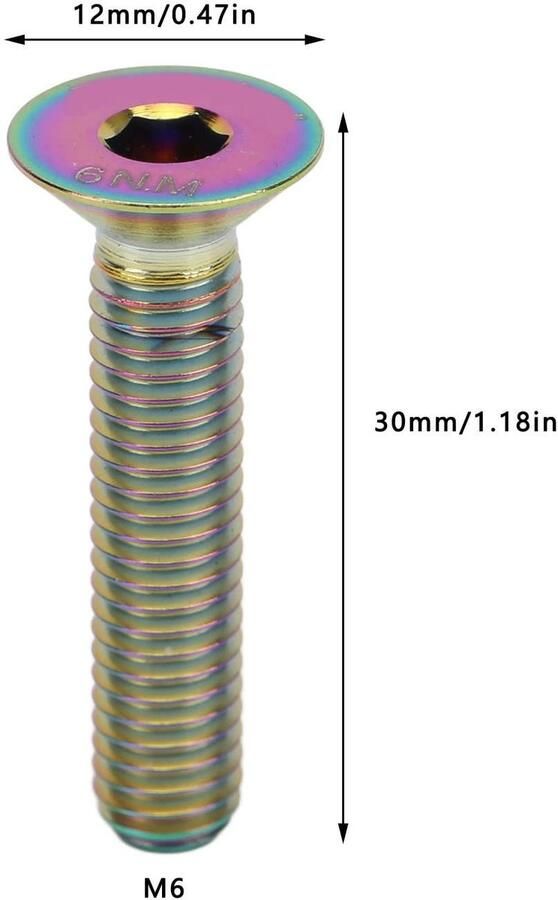 Dailygoods Fiets Bouten Titanium Schroeven Lichtgewicht en Duurzaam M6x30mm Voor MTB Fiets Reparatie Hoogwaardige Titanium Legering Gesc