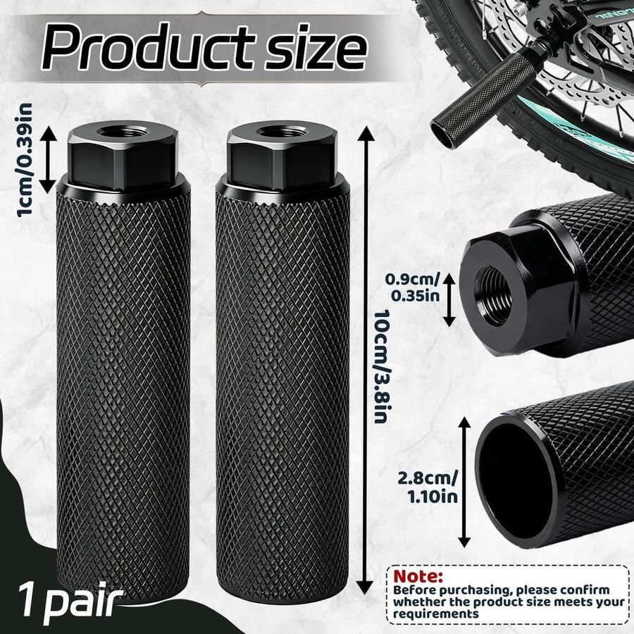 Dailygoods- Fiets Voetsteunen Aluminium Universele Bike Pegs BMX Stuntpinnen Mountainbike Accessoires 2 Stuks 100 x 28 mm Fietssteunen