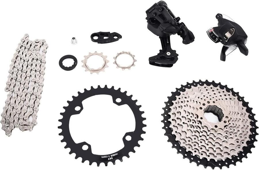 Dailygoods- Groepset 1x10 Speed 10 Versnellingen Mountainbike Lichtgewicht Upgrade Kit Brede Overbrengingsverhouding Versnellingsset