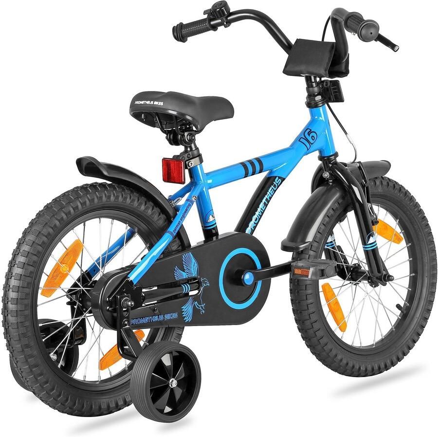 Dailygoods Kinderfiets 16 inch Blauw met Zijwieltjes
