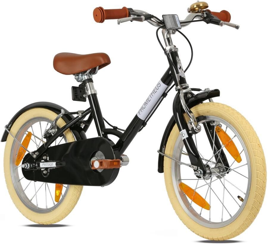 Dailygoods- Kinderfiets 16 inch Retro model Geschikt voor V-rem terugtraprem Veiligheid comfort Robuust ontwerp Fiets
