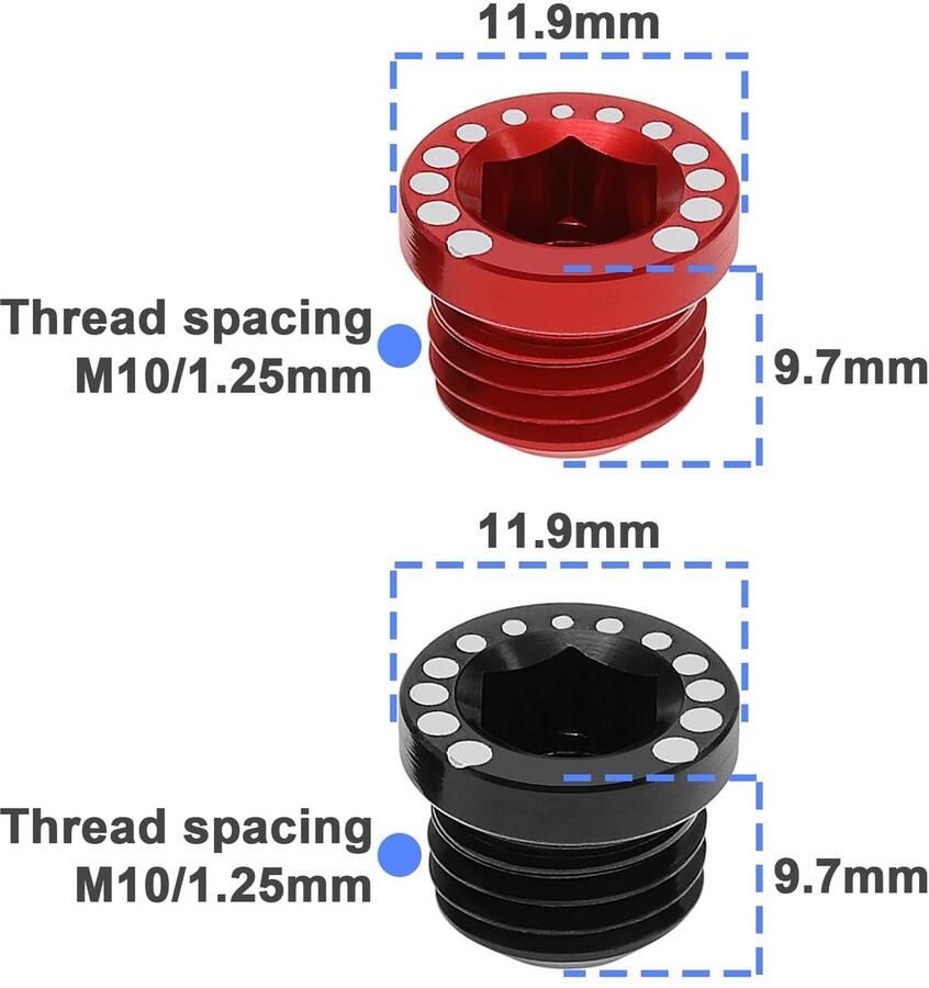 Dailygoods- Remschroef Aluminiumlegering 4 Stuks M10 Draad Mountainbike Racefiets Lichtgewicht Zandbestendig Fietsschroef