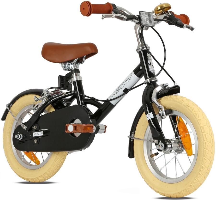 Dailygoods Retro Kinderfiets 12 Inch met Steunwielen Voor en vanaf 3 Jaar