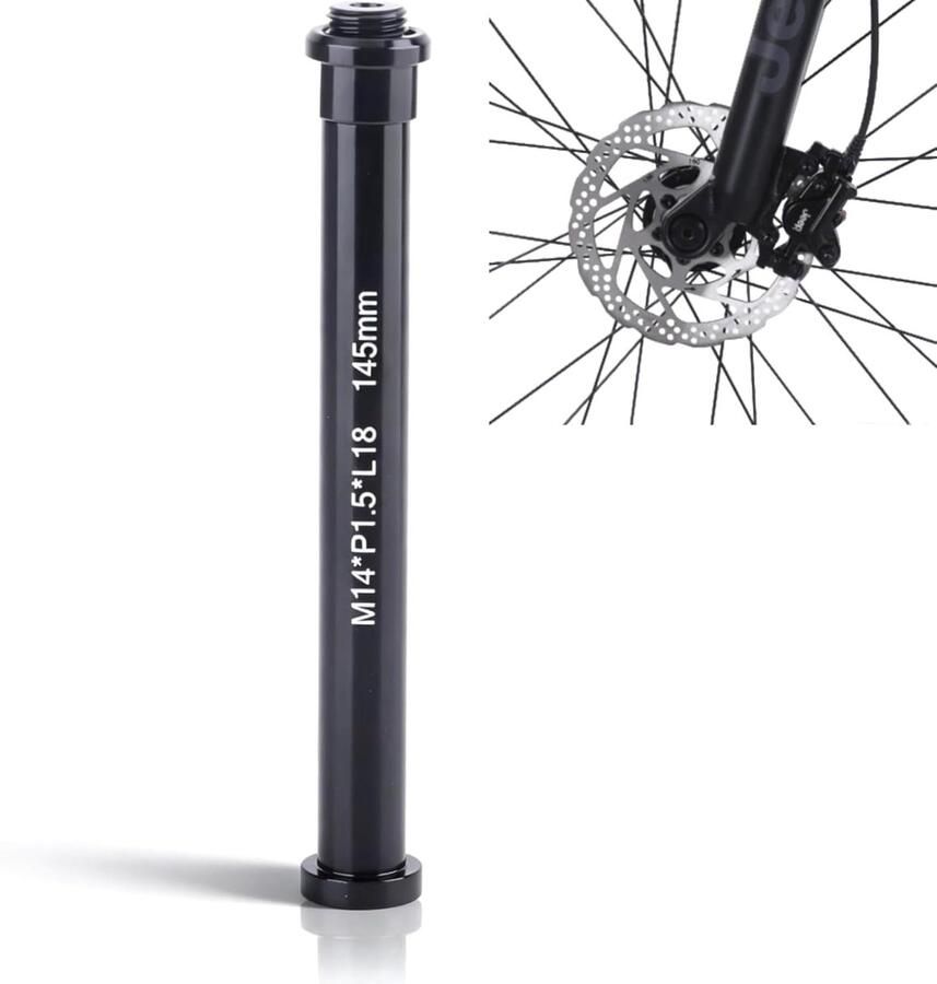 Dailygoods- Vooras Aluminium Thru Axle 15x145mm M14xP1.5 Mountainbike Schacht Lichtgewicht As