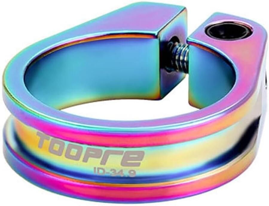 Dailygoods- Zadelklem 34.9mm Aluminium Snelle Bevestiging Mountainbike Vouwfiets Veilige Fixatie Kleurvol Zitbuis