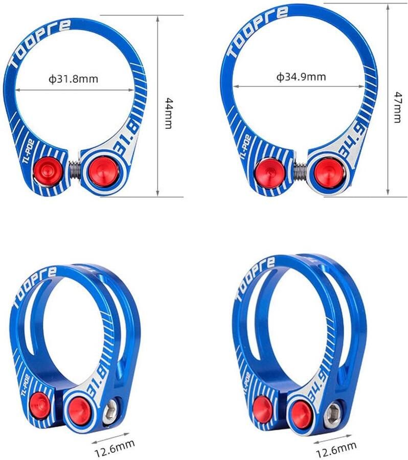 Dailygoody Fietszadelklem Aluminium 34.9mm Geschikt voor Fiets MTB en Vouwfiets Stevige bevestiging Lichtgewicht en sterk Perfecte pasv