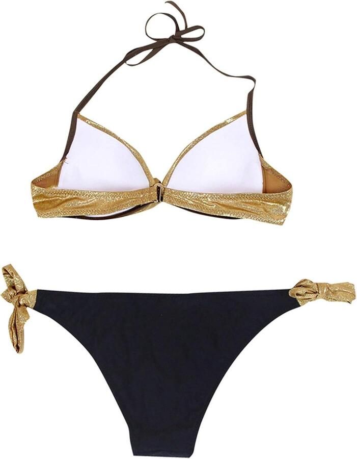 Dames set retro stijl hoge taille buikweg tweedelig push up sportief V-hals gewatteerde triangel sexy strandmode vakantie zwembad A120