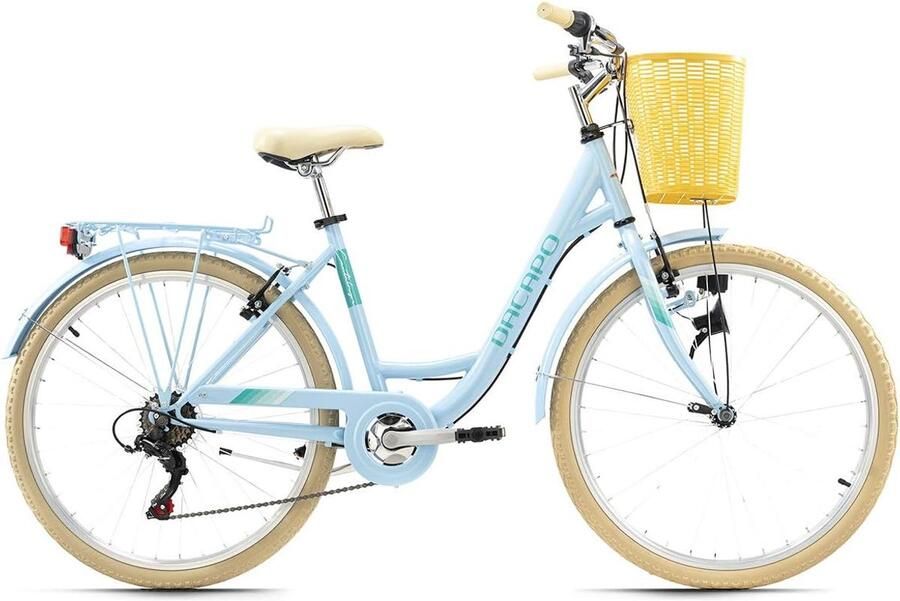 Damesfiets 26 Inch Stadsfiets met 6 Versnellingen en Stuurmand Comfortabel Fietsen