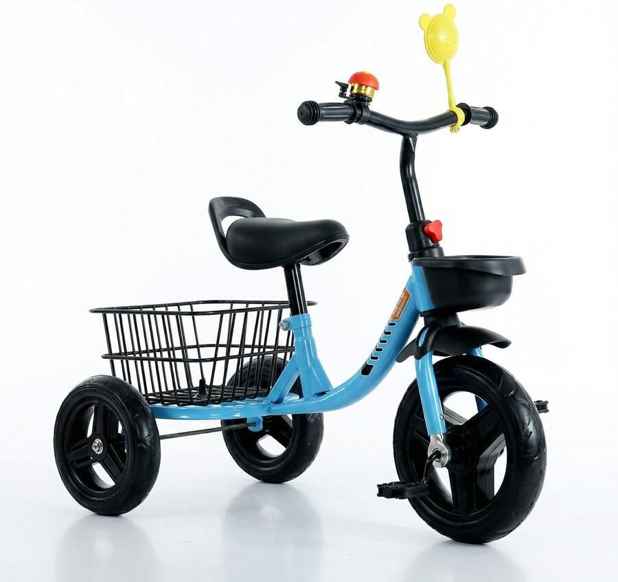 Driewieler Blauw Zwart Geschikt voor kinderen van 3 tot 5 jaar Met Achter dje