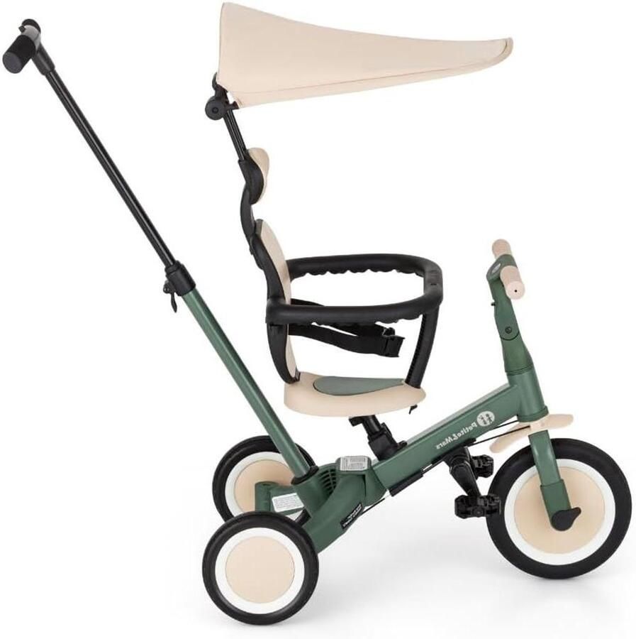 Driewieler Kinderfiets Loopfiets Kind Ontwikkeling 5-in-1 Modulair 31-37 cm Zadel Groen