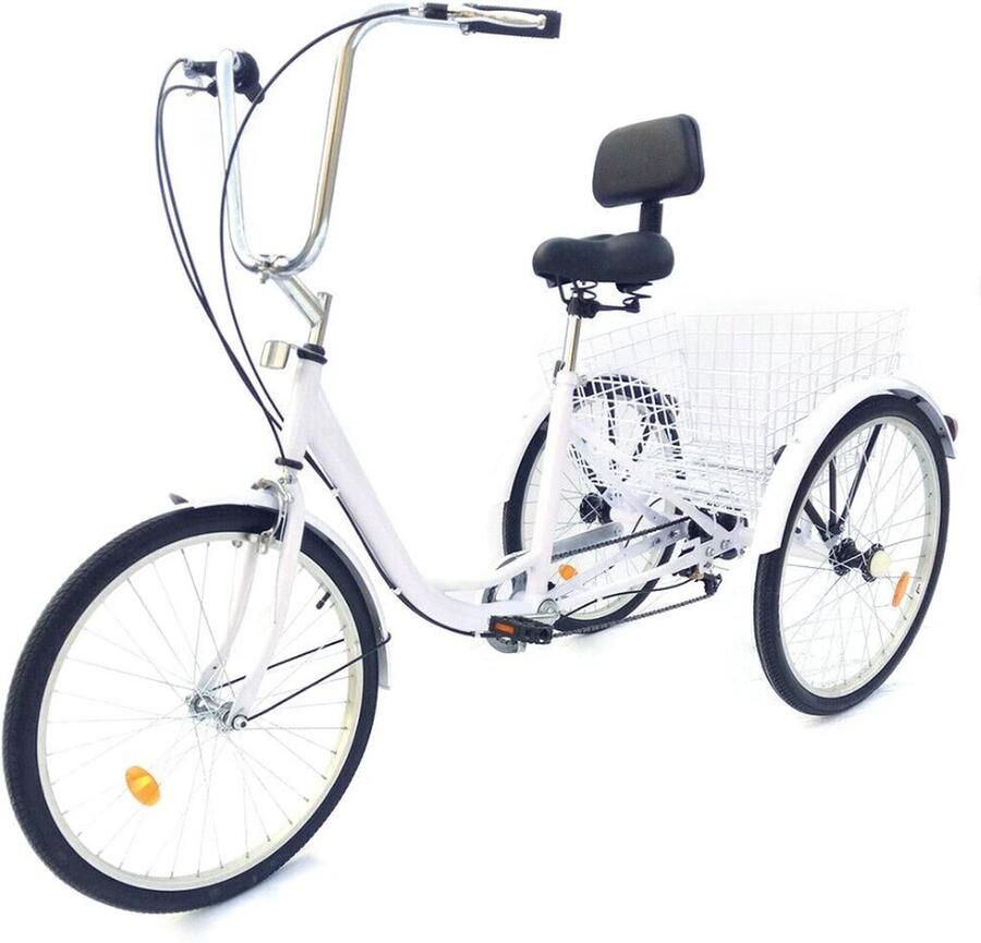 Driewieler voor Volwassenen Fiets Inclusief Fiets d 6 Versnellingen Wit