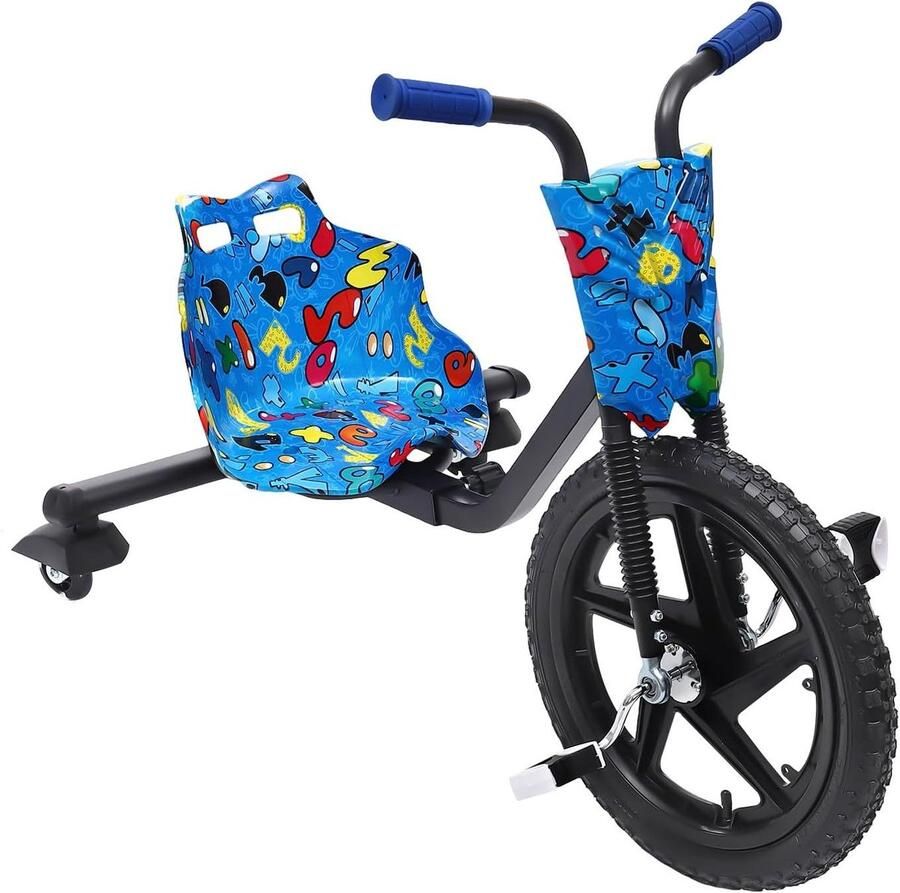 Drift Scooter Drift Trike Buiten Spelen Verstelbare Lengte 80 kg Draagvermogen Blauwe Cijfers