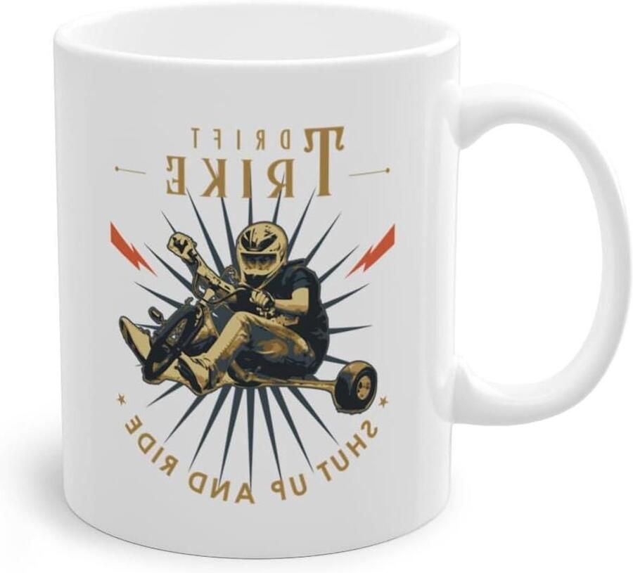 Drift Trike Drifter Coffee Mug Electric Tricycle Drift Trike Mug White (01435C)