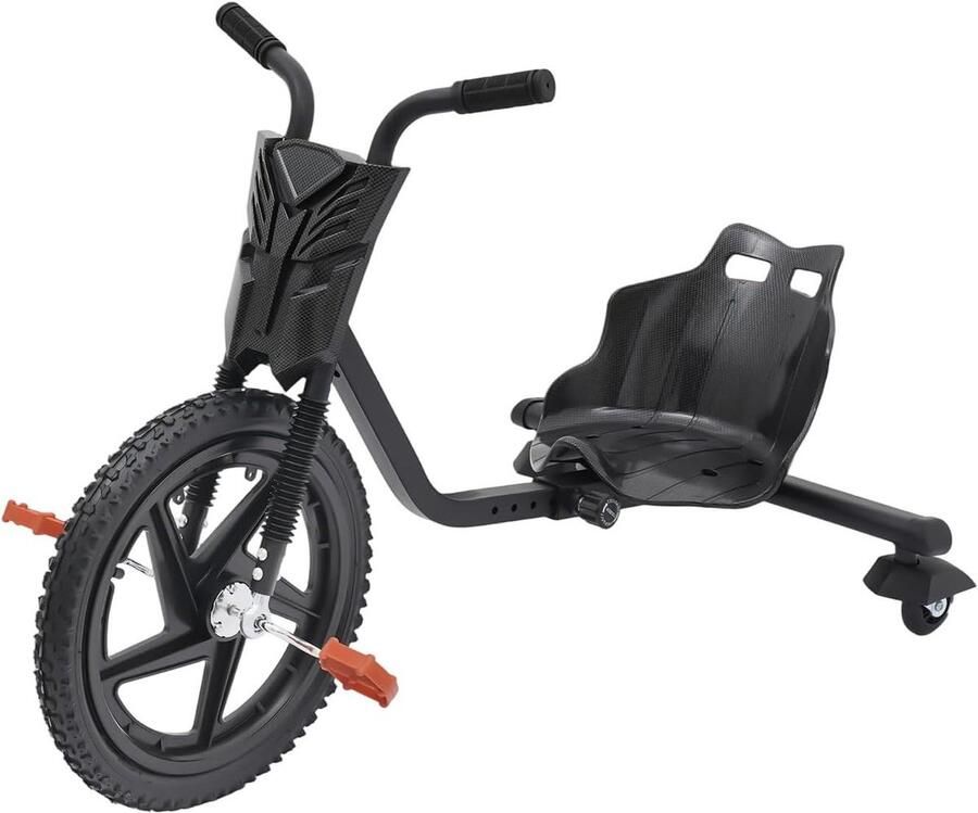 Drift Trike Kinderdriewieler Scooter Buitenspelen Verstelbaar Ontwerp 80 kg Draagvermogen Zwart met Strepen