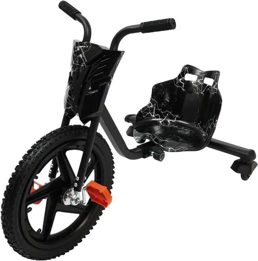 Drift Trike Kinderen Glijfiets Driewieler Spannend Spelen Verstelbare Lengte Max 80 kg Zwart