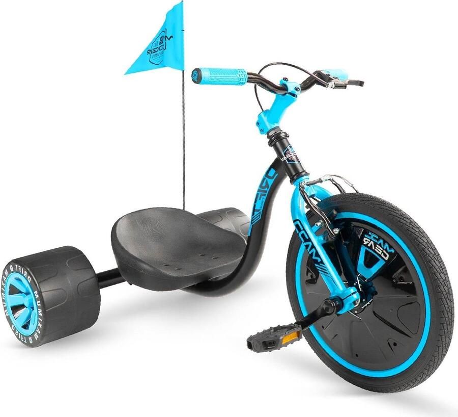 Drift Trike Kindertrike Buiten spelen Verstelbare stoel 16 inch wiel Zwart blauw