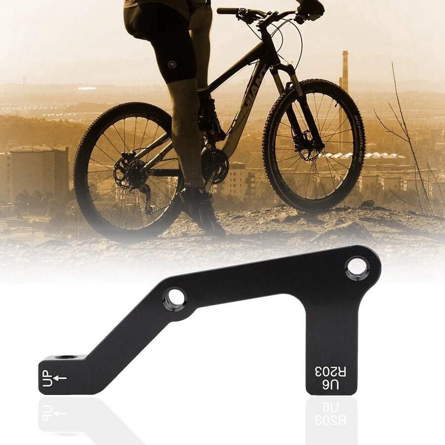 Duurzame schijfremadapter voor mountainbikes geschikt voor B-R-203 calipers zwart maat S