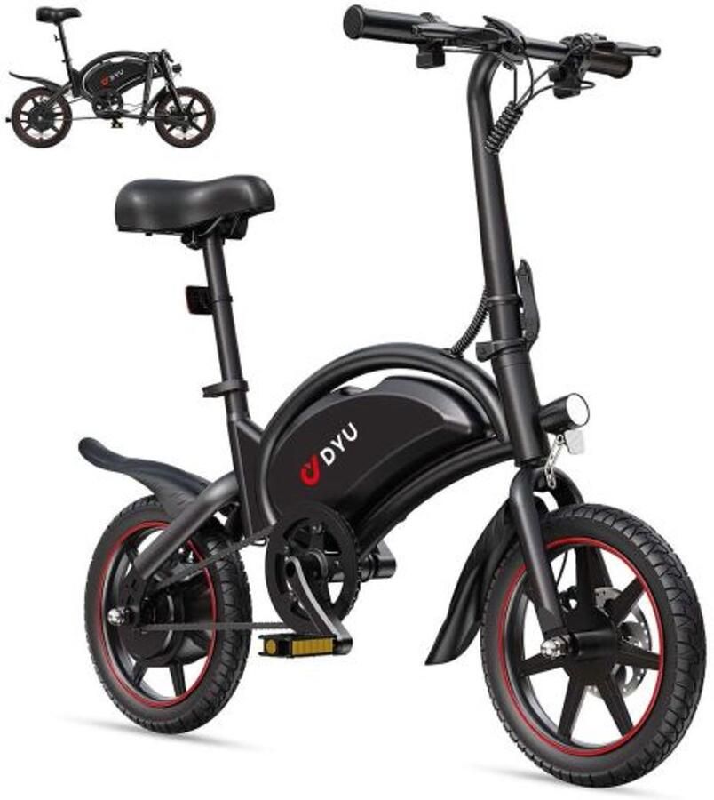 DYU D3F Elektrische fietsen Elektrische stadsfietsen 36V 10AH 3 rijmodi Met trapondersteuning Schokabsorptie Opvouwbare elektrische fietsen