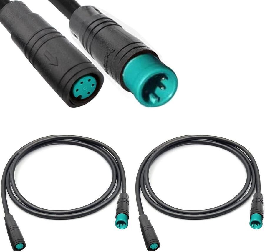 E-bike verlengkabel 5-pins 50 cm waterproof PVC ideale verbinding voor e-bike onderdelen set van 2 ShopVlot