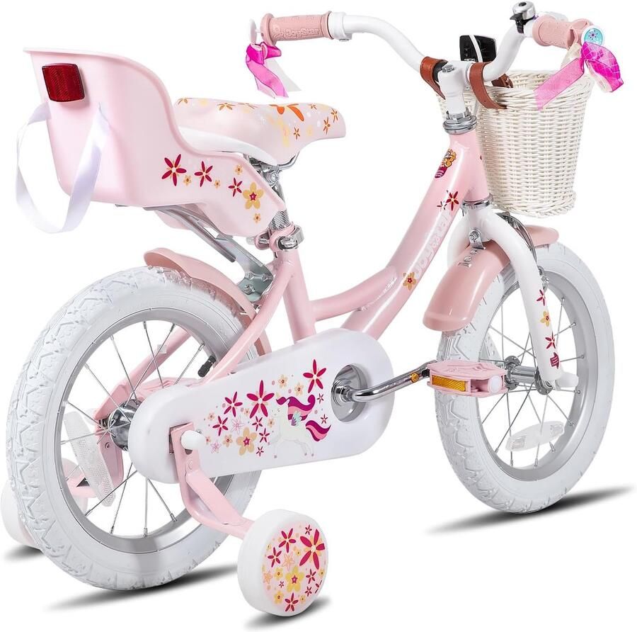 Eenhoornfiets 12 14 16 18 inch voor meisjes van 2-9 jaar kinderfiets
