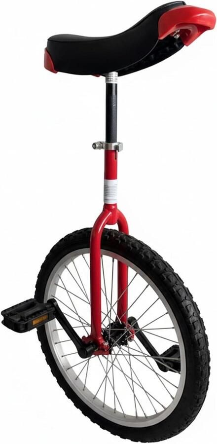 Eenwieler 18 inch Monowiel Loopfiets Leren Balanceren Verstelbaar Comfort Zadel 18 inch Rood