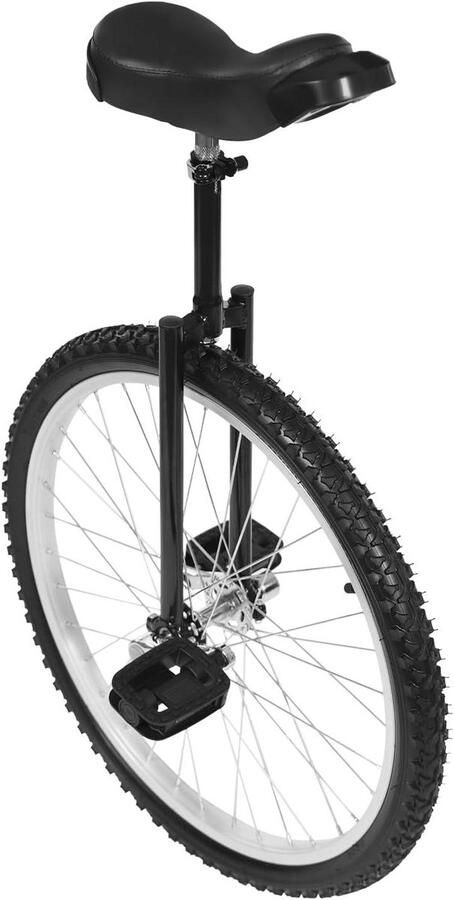 Eenwieler 24 inch Monowiel Balansfiets Balanstraining Fitness In hoogte verstelbaar 91-102 cm Zwart
