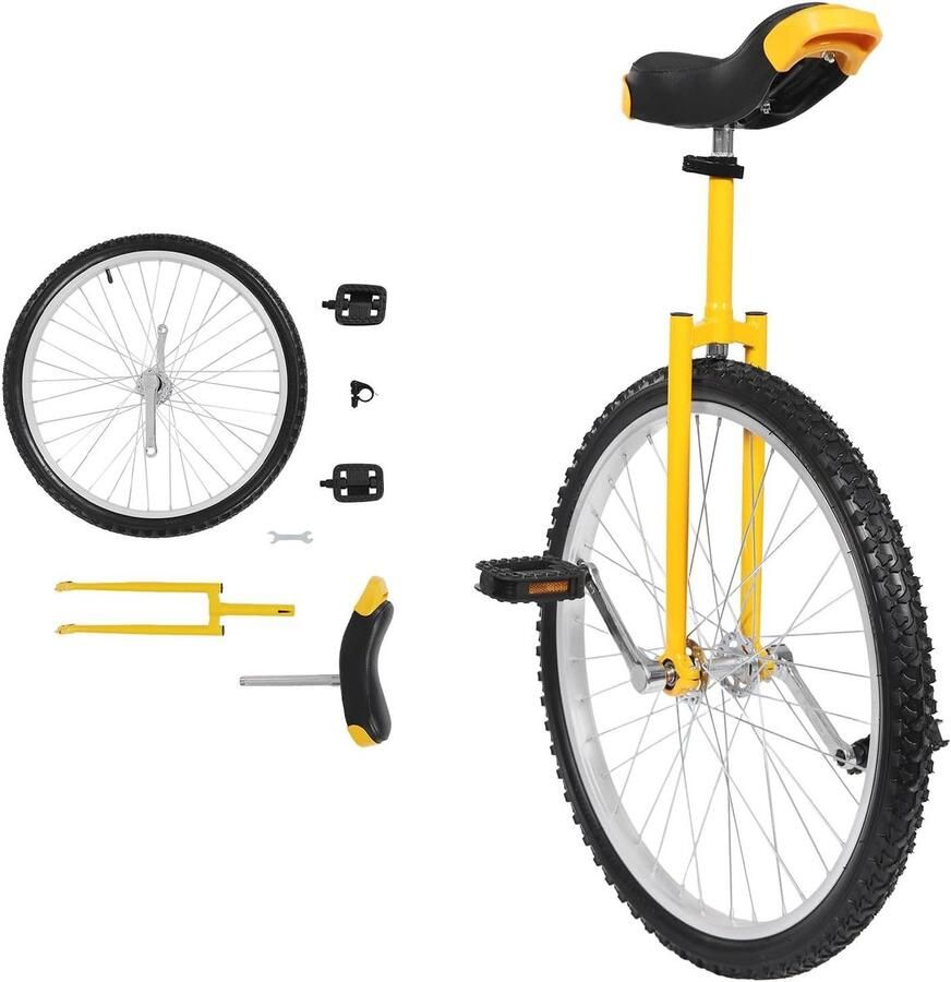 Eenwieler 24 inch Monowiel Fiets Evenwicht Oefenen In Hoogte Verstelbaar 6096 cm Geel