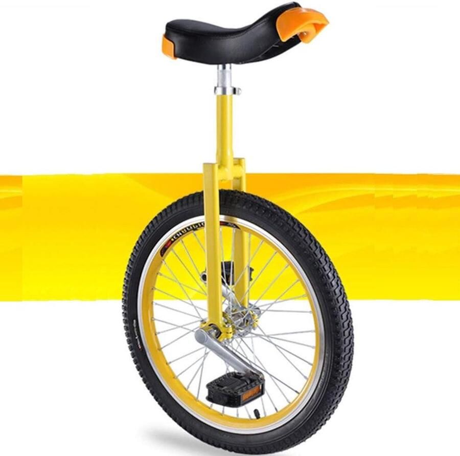 Eenwieler Balans fiets Buiten oefenen Verstelbaar zadel 18 inch Geel