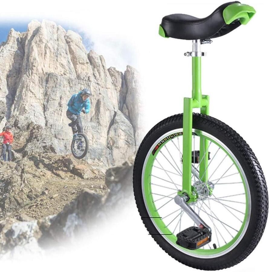 Eenwieler Balans fiets Buiten oefenen Verstelbaar zadel 18 inch Groen