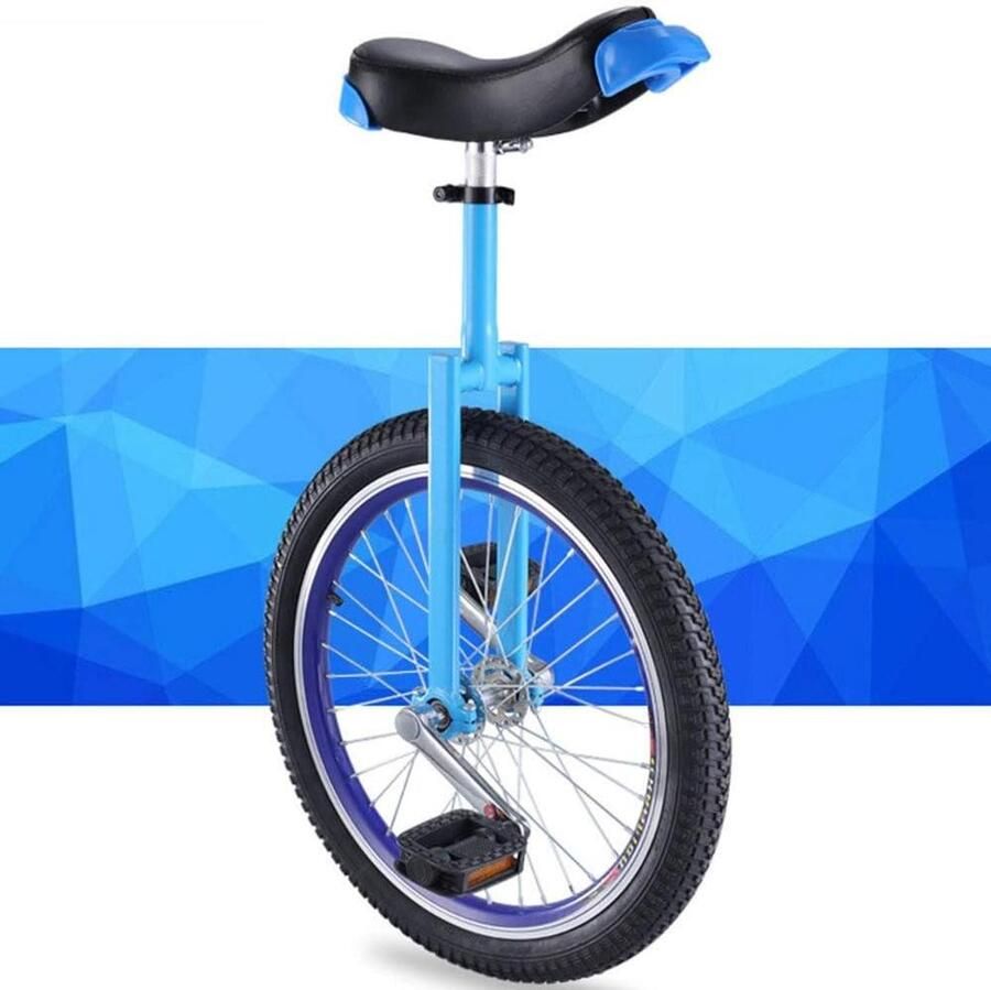 Eenwieler Balans fiets Oefening en fitness Verstelbaar zadel 20 inch Blauw