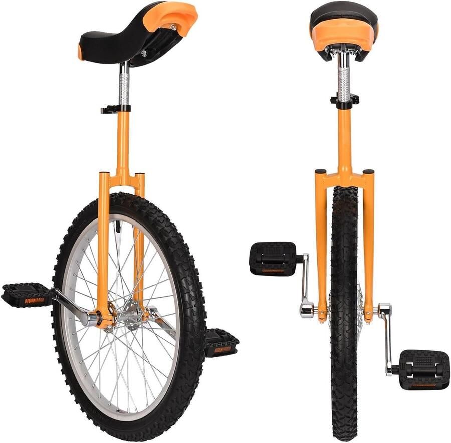 Eenwieler Balansfiets Wieler Buitensport Balans Verstelbare Zitting 20 inch Geel