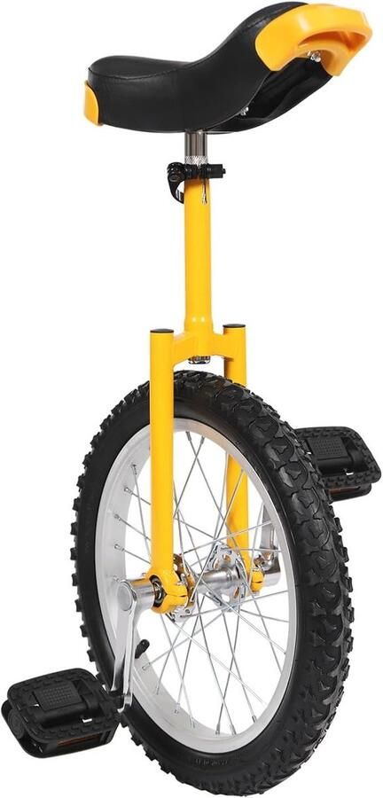 Eenwieler Balanstraining Loopfiets Unicycle Fitness Oefeningen In Hoogte Verstelbaar 16 inch Geel