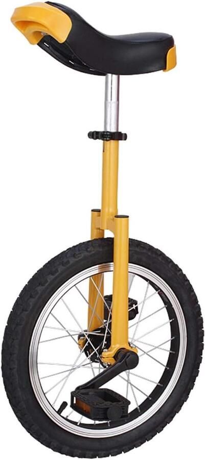 Eenwieler Fiets Balans fiets Buitensport Balans Verstelbare Zadelbuis 16 18 20 inch Geel