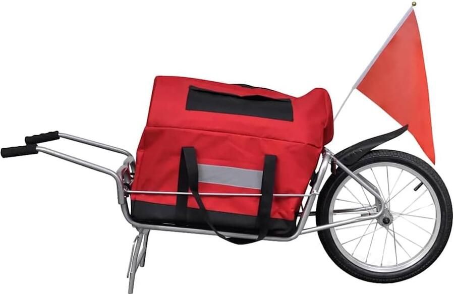 Eenwieler fietsaanhanger lastaanhanger met tas 40 kg belasting