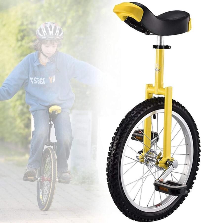 Eenwieler Kinderen Loopfiets Balansfiets Buitensport Fitness Bergbanden 18 inch Geel